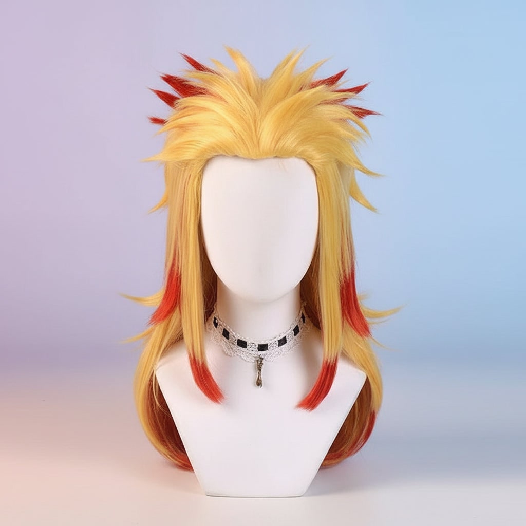 Halloween Cosplay Wig with Layered Synthetic Hair and Anime-Inspired Styling for Costume Party - Image 13
