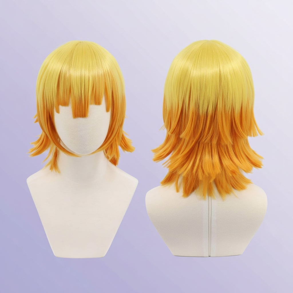 Halloween Cosplay Wig with Layered Synthetic Hair and Anime-Inspired Styling for Costume Party - Image 2
