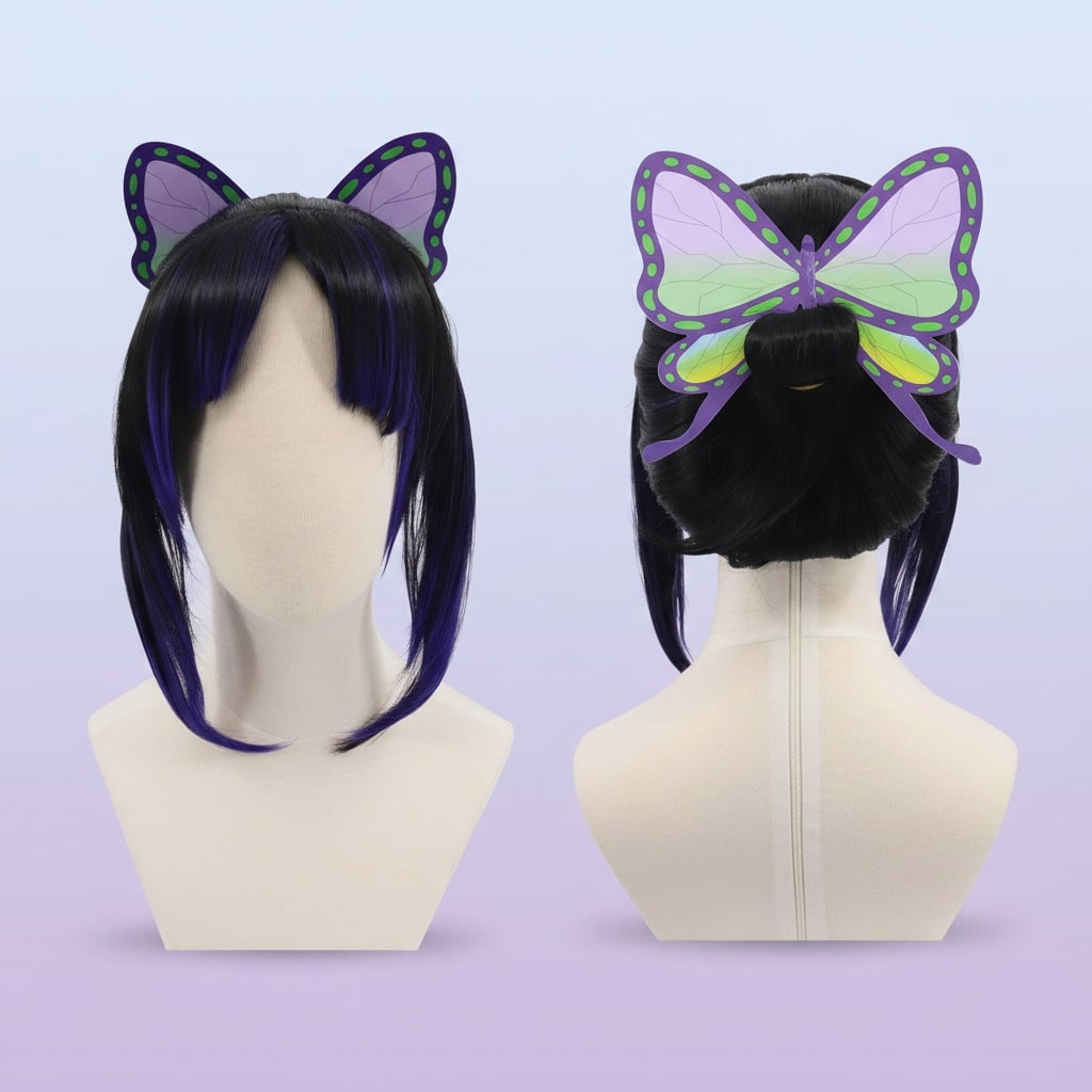 Halloween Cosplay Wig with Layered Synthetic Hair and Anime-Inspired Styling for Costume Party - Image 7