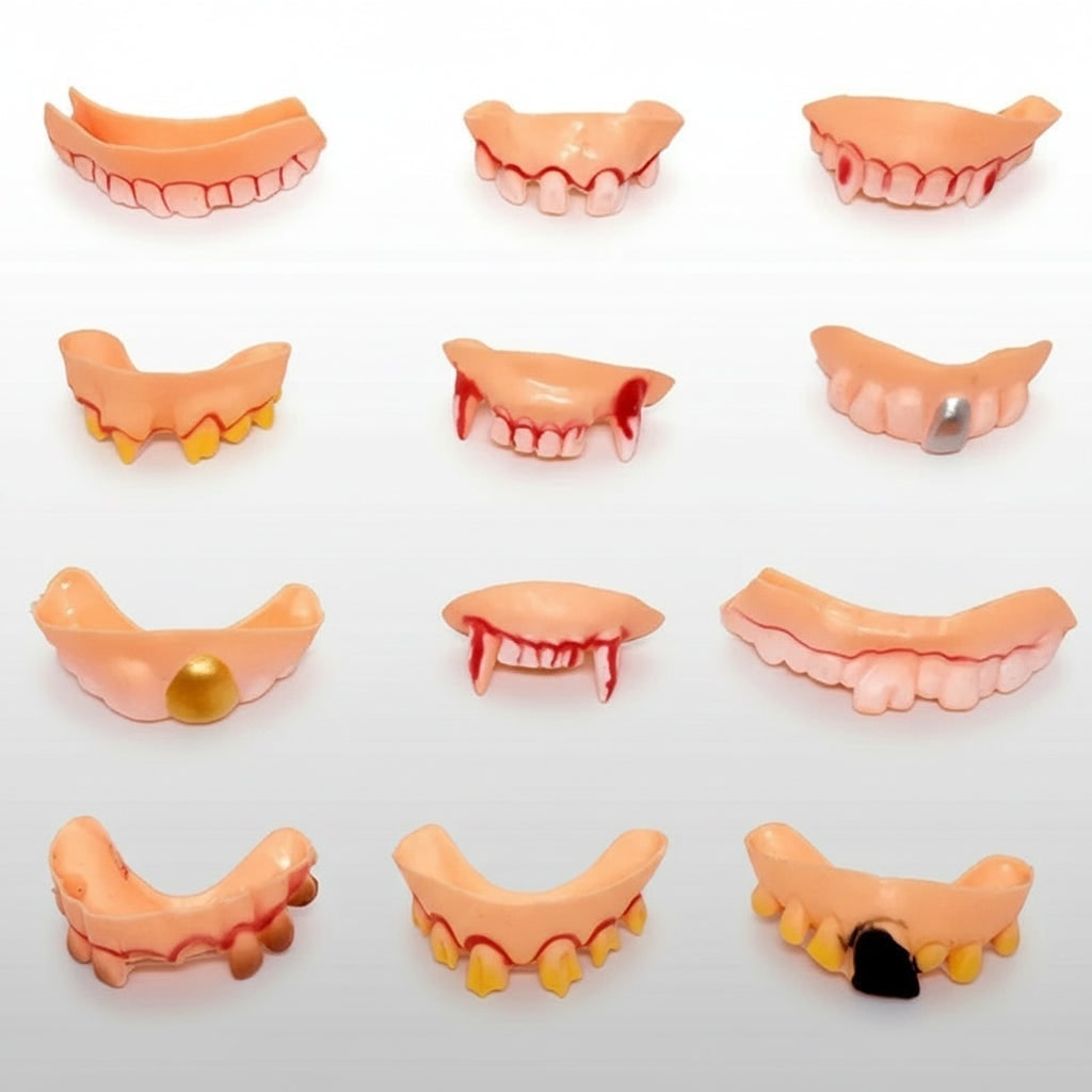 Halloween Fake Teeth Partials with Vampire Fangs and Multiple Style Options for Costume Party - Image 4