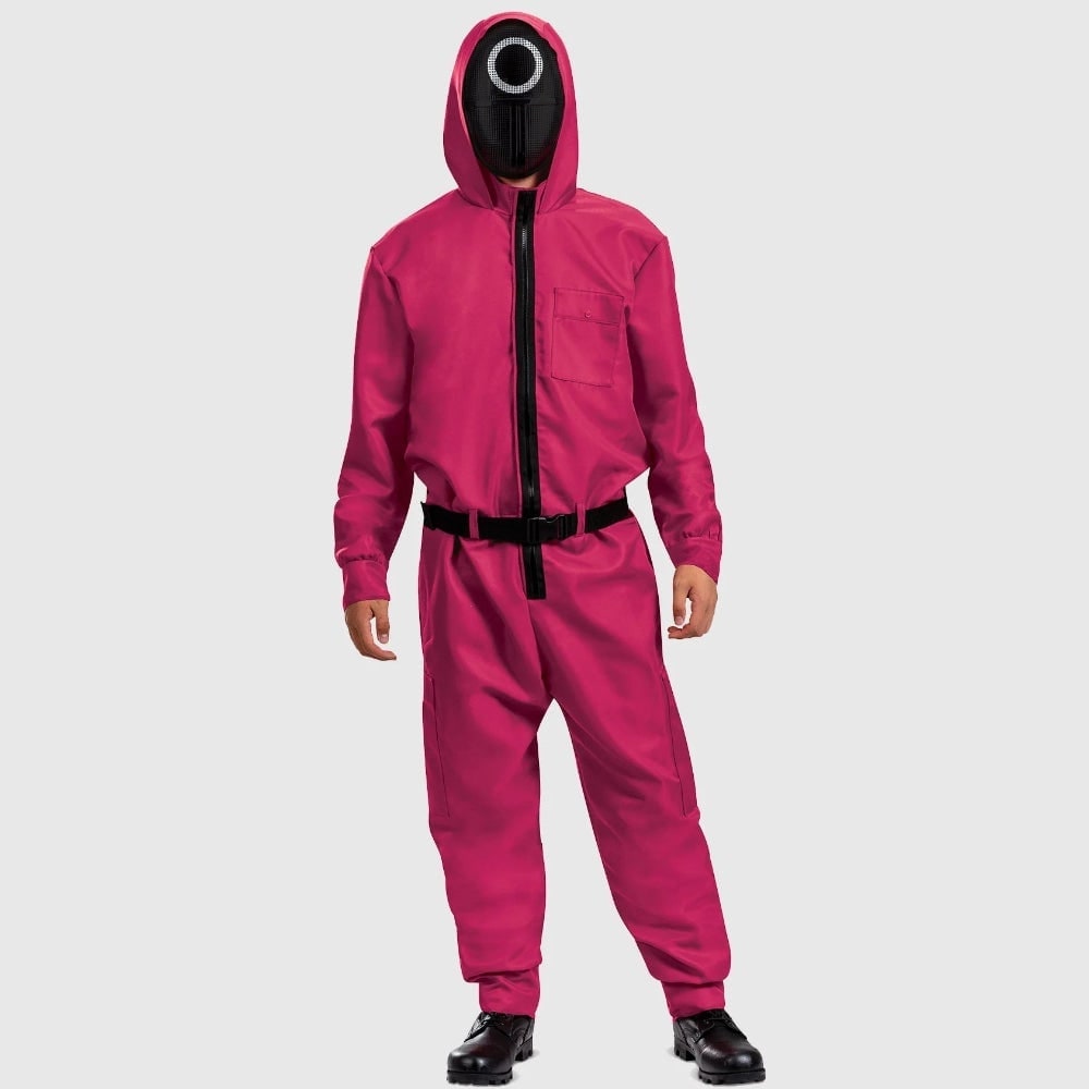Halloween Game Costume Jumpsuit with Geometric and Belt for Party - Image 3