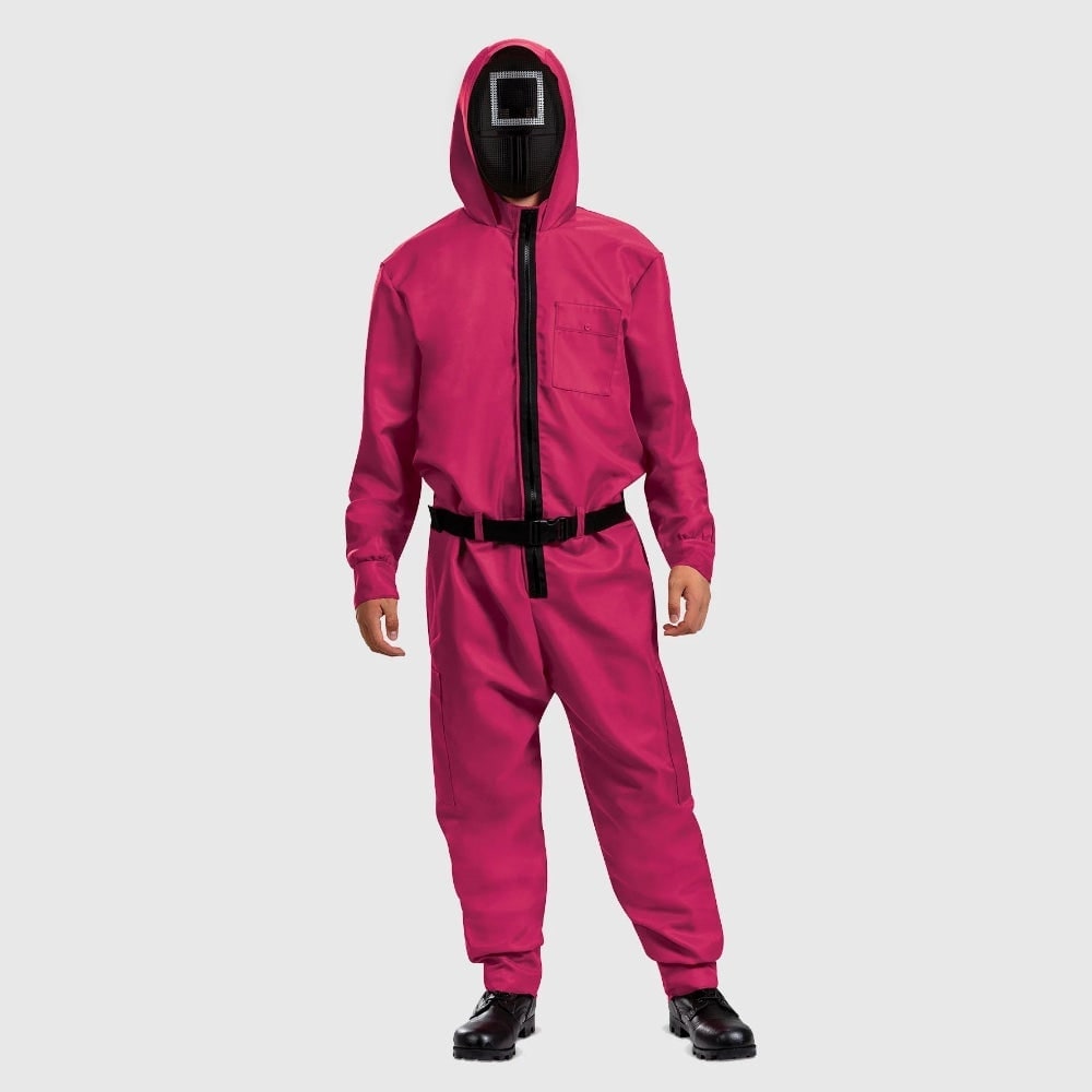Halloween Game Costume Jumpsuit with Geometric and Belt for Party - Image 4