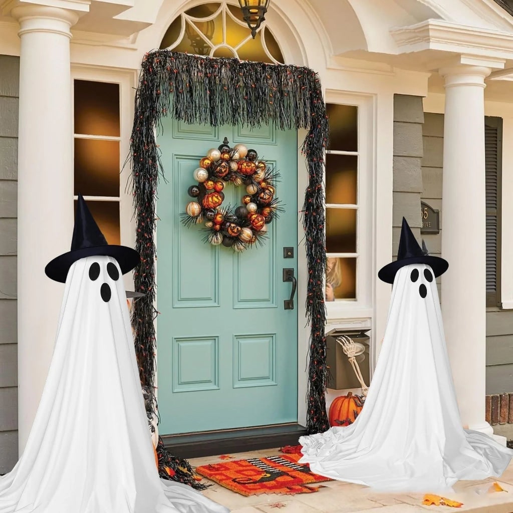 Halloween Ghost Decorations with LED Light Up Witch Hat for Indoor Outdoor Yard Party - Image 4