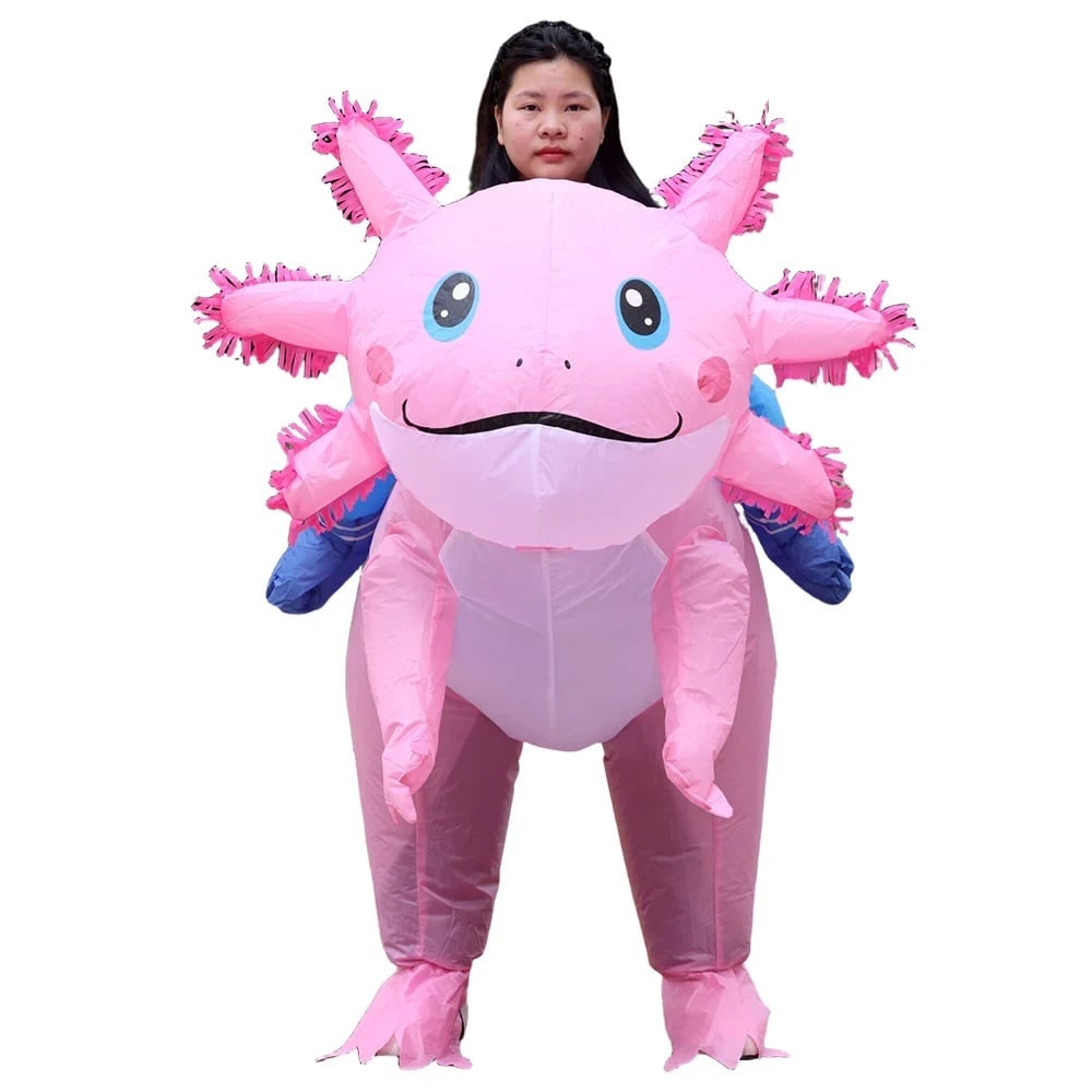 Halloween Inflatable Axolotl Costume with Battery-Operated Fan - Image 7