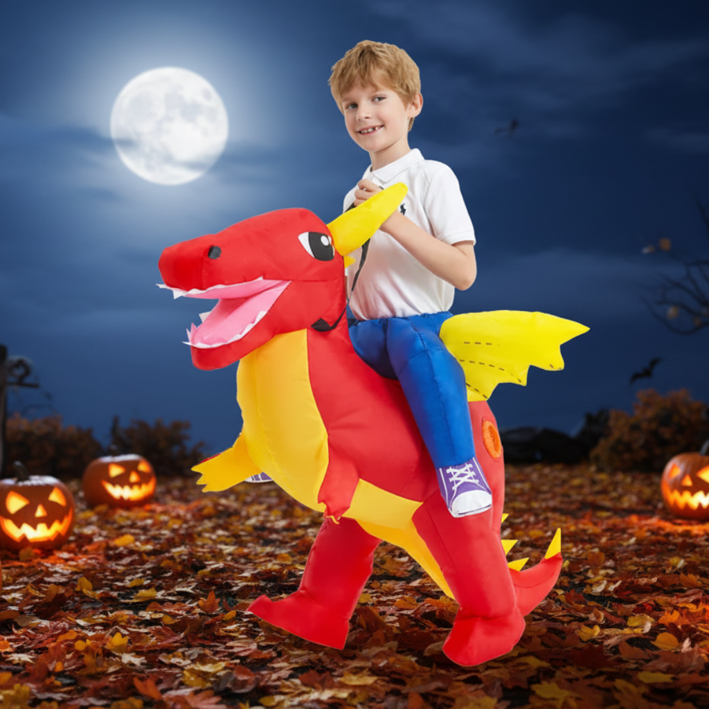 Halloween Inflatable Dinosaur Costume for Kids' with Fan and Riding Effect - Image 3