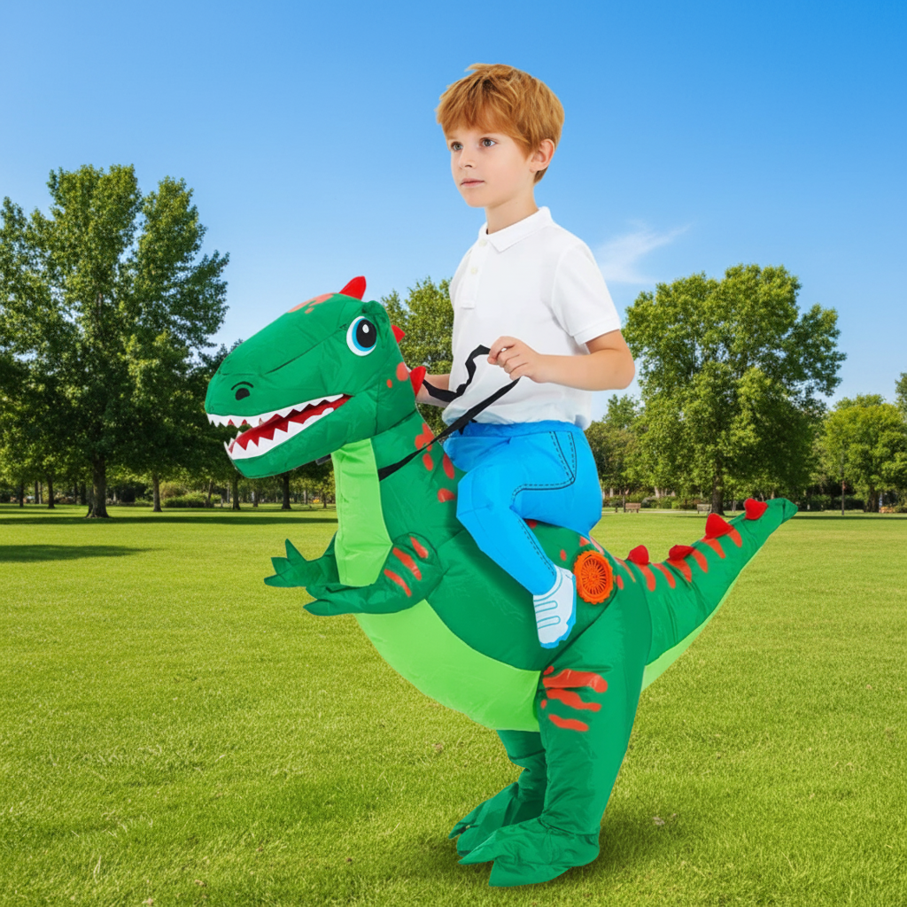 Halloween Inflatable Dinosaur Costume for Kids' with Fan and Riding Effect - Image 6