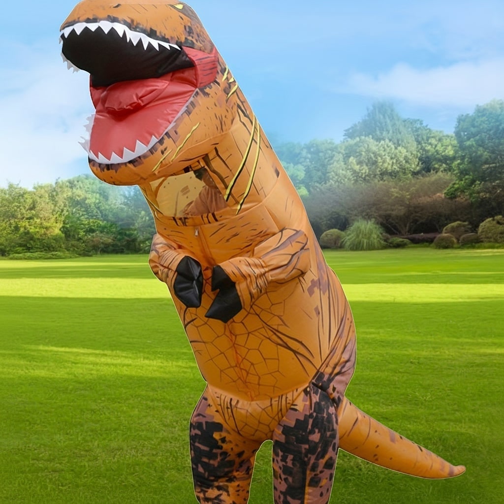 Halloween Inflatable Dinosaur Costume T-Rex with Built-In Fan for Kids' Party and Trick or Treat - Image 1