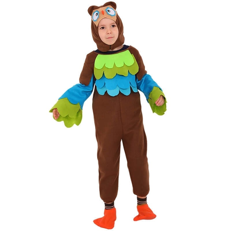 Halloween Kids' Animal Costume Plush Set with Hood Mittens and Tail for Dress Up Party - Image 9