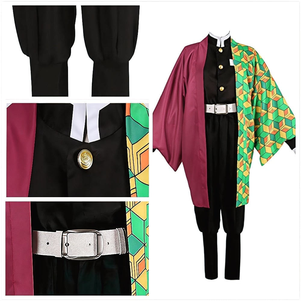 Halloween Kids' Anime Cosplay Costume with Kimono Haori Coat and Obi Belt Outfit - Image 12