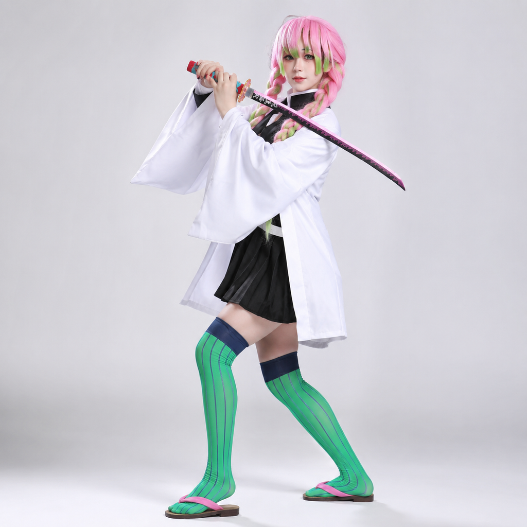 Halloween Kids' Anime Cosplay Costume with Kimono Haori Coat and Obi Belt Outfit - Image 14