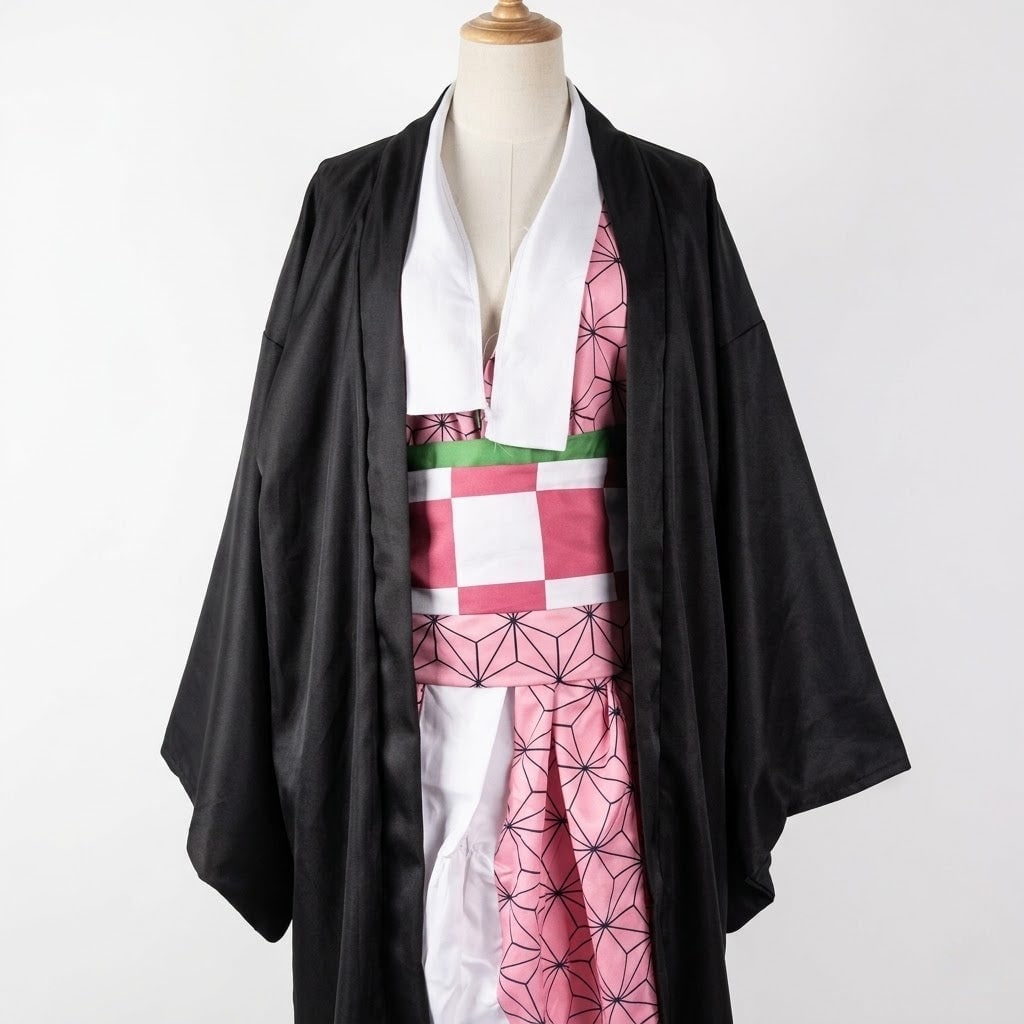 Halloween Kids' Anime Cosplay Costume with Kimono Haori Coat and Obi Belt Outfit - Image 2
