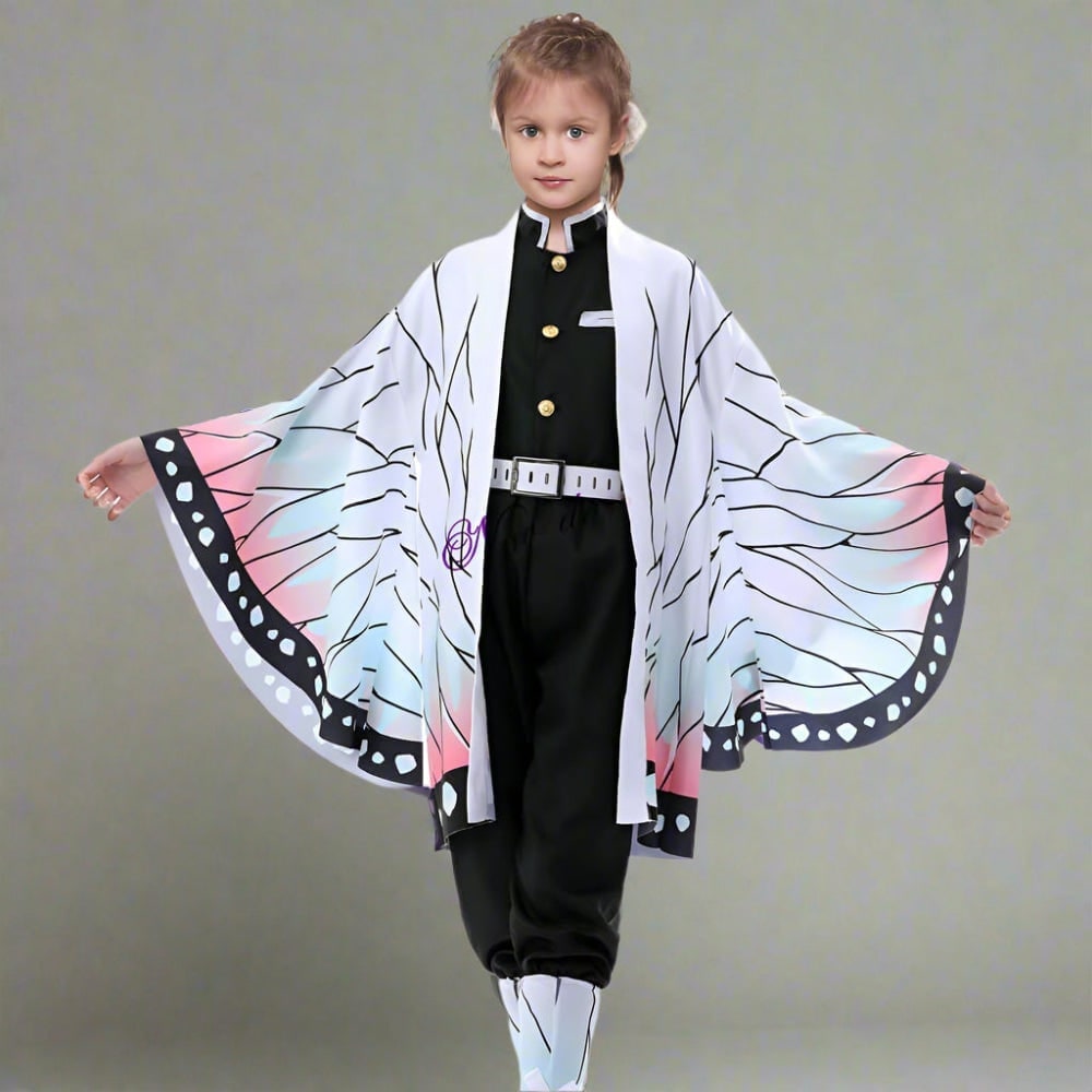 Halloween Kids' Anime Cosplay Costume with Kimono Haori Coat and Obi Belt Outfit - Image 9