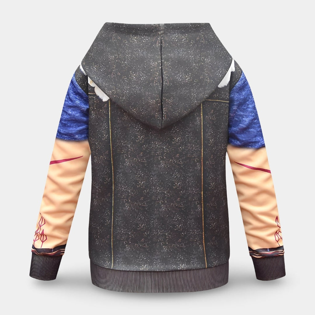 Halloween Kids' Zombie Costume with Graphic Print Tattoo Sleeves and Distressed Details - Image 6