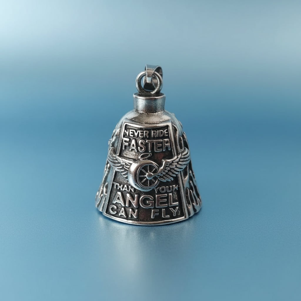 Halloween Motorcycle Guardian Bell with Scary Angel Engraving for Biker Party Decoration - Image 4