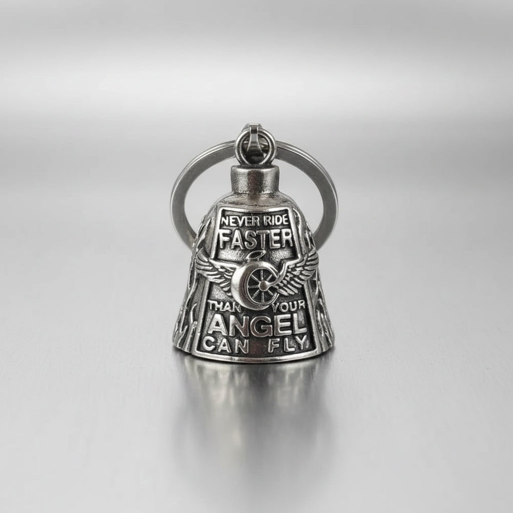 Halloween Motorcycle Guardian Bell with Scary Angel Engraving for Biker Party Decoration - Image 6