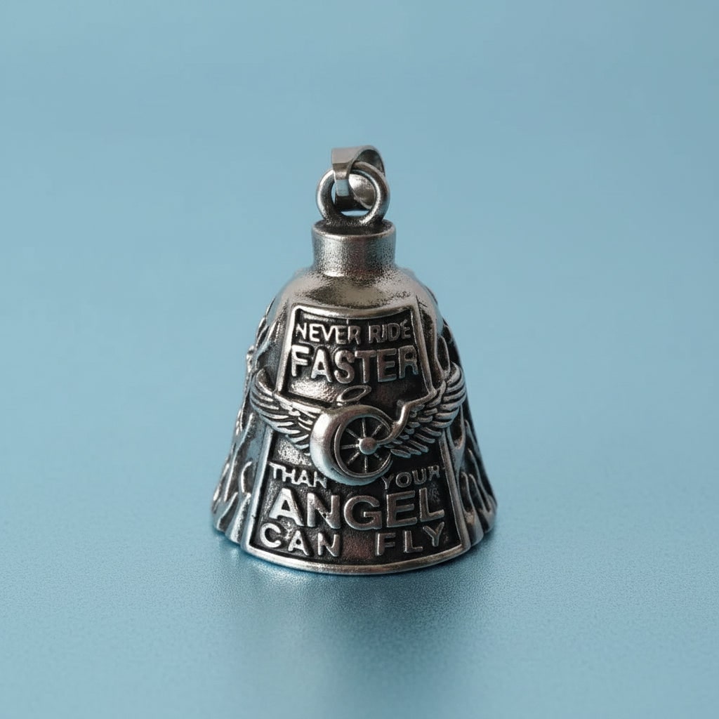 Halloween Motorcycle Guardian Bell with Scary Angel Engraving for Biker Party Decoration - Image 9