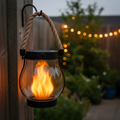 Halloween Outdoor Solar Lantern with Flickering Flame Effect and Rope Handle for Garden Decoration - Image 1