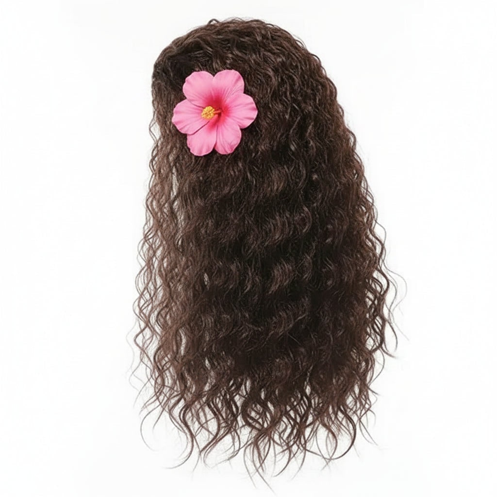 Halloween Princess Costume with Tropical Print Top and Grass Skirt - Image 8