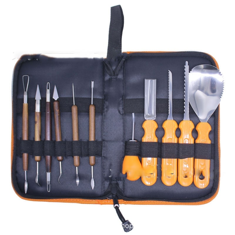 Halloween Pumpkin Carving Kit with Stainless Steel Tools Saw and Zippered Storage Case - Image 5