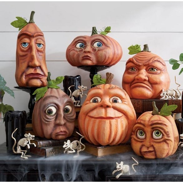 Halloween Pumpkin Decorations Resin Figurine with Expressive Faces for Party and Haunted House Décor - Image 10