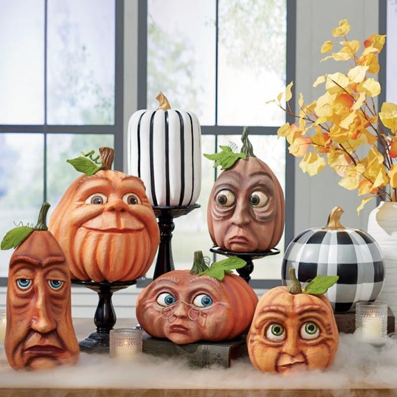 Halloween Pumpkin Decorations Resin Figurine with Expressive Faces for Party and Haunted House Décor - Image 8