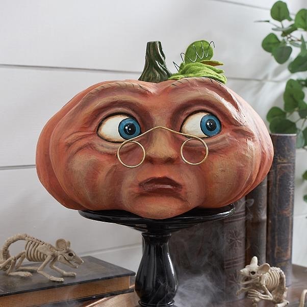 Halloween Pumpkin Decorations Resin Figurine with Expressive Faces for Party and Haunted House Décor - Image 9