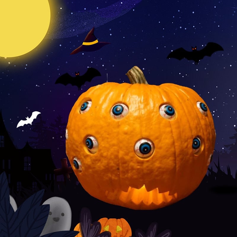 Halloween Pumpkin Decorations with Moving Electronic Eyes and Animatronic Prop Design - Image 8