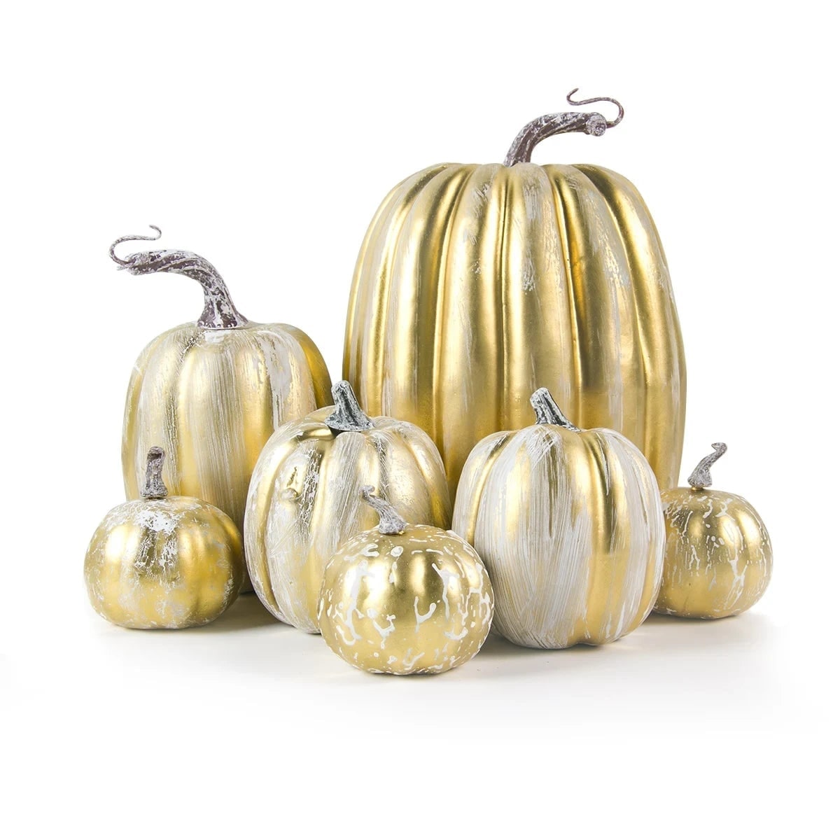 Halloween Pumpkins Artificial Decorative Set of 7 in Various Sizes for Indoor Outdoor Autumn - Image 4