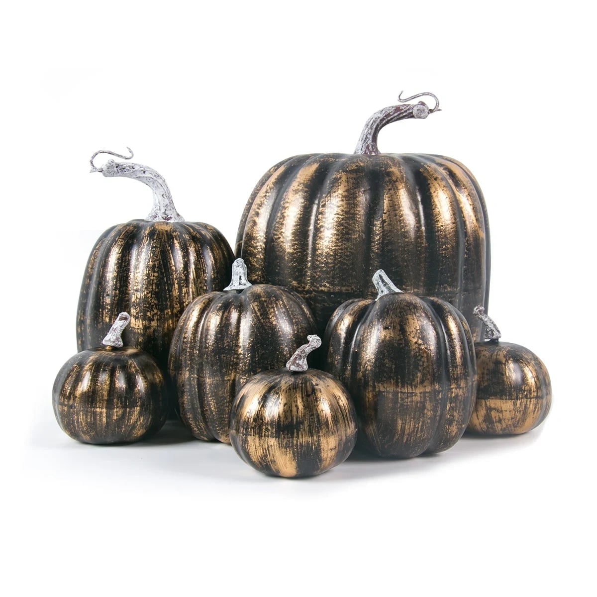 Halloween Pumpkins Artificial Decorative Set of 7 in Various Sizes for Indoor Outdoor Autumn - Image 5