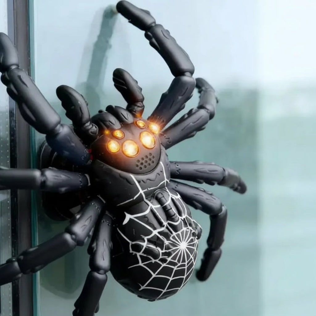 Halloween Remote Control Spider Toy with LED Eyes Wall Climbing Function and Segmented Legs - Image 2