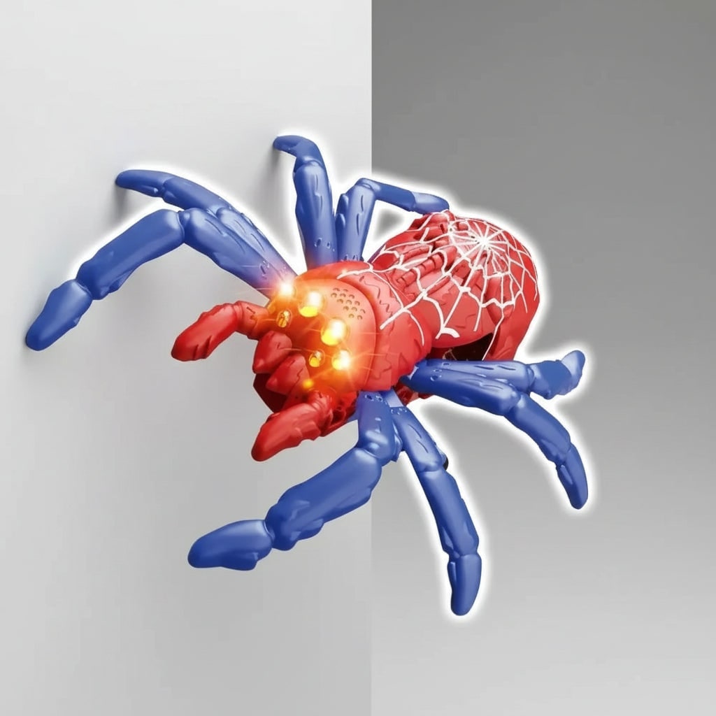 Halloween Remote Control Spider Toy with LED Eyes Wall Climbing Function and Segmented Legs - Image 3