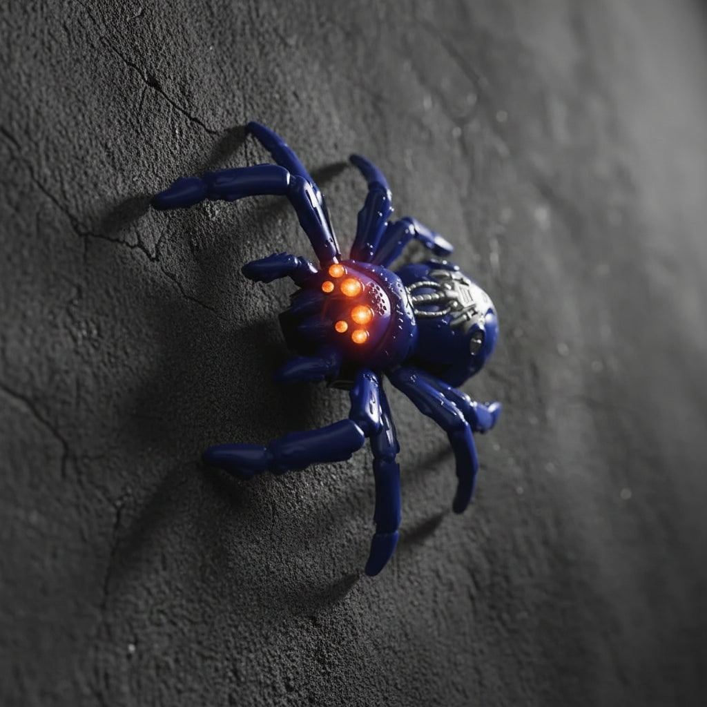 Halloween Remote Control Spider Toy with LED Eyes Wall Climbing Function and Segmented Legs - Image 6