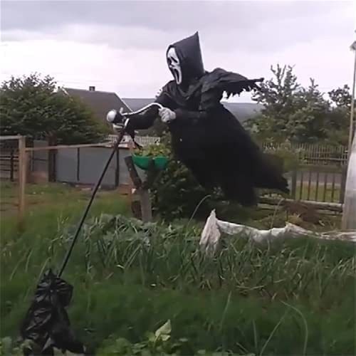 Halloween Scarecrow Decoration Scary Outdoor Ghost Prop with Flexible Pole for Yard - Image 2