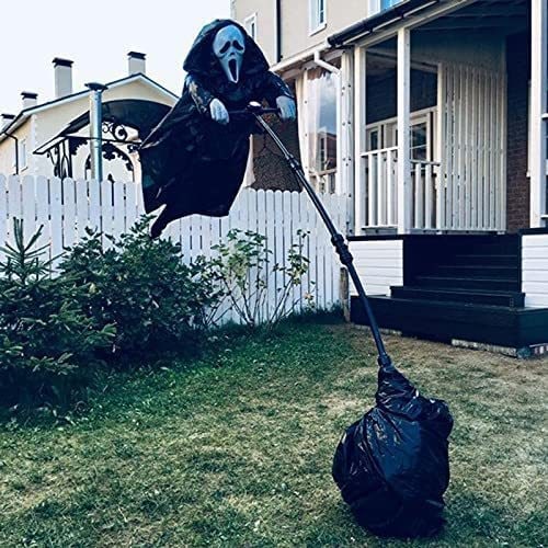 Halloween Scarecrow Decoration Scary Outdoor Ghost Prop with Flexible Pole for Yard - Image 5
