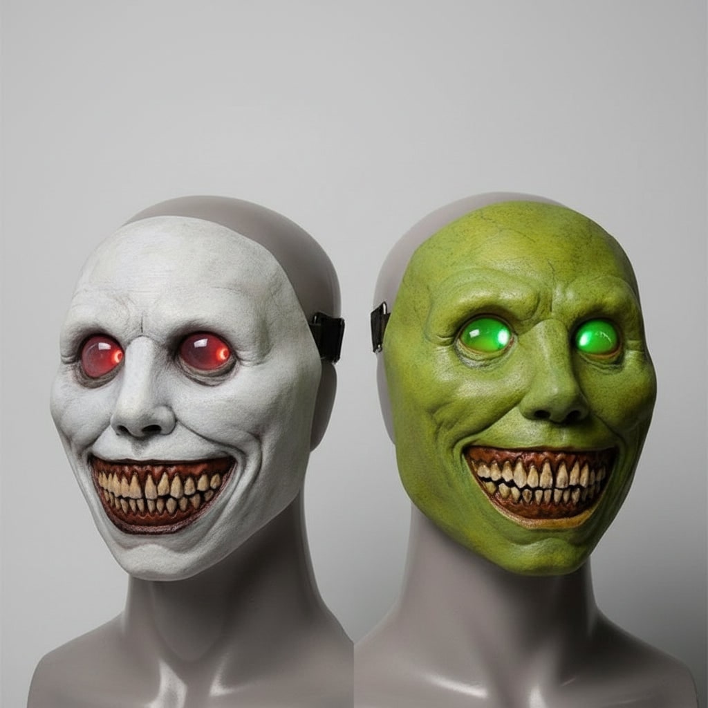 Halloween Scary Creepy Latex Face Mask with LED Light Up and Adjustable Strap for Costume Party - Image 4