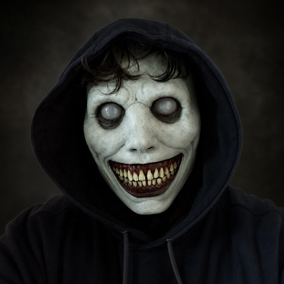 Halloween Scary Mask with Sharp Teeth and Wrinkled Skin for Creepy Clown and Demon Costume Party - Image 1