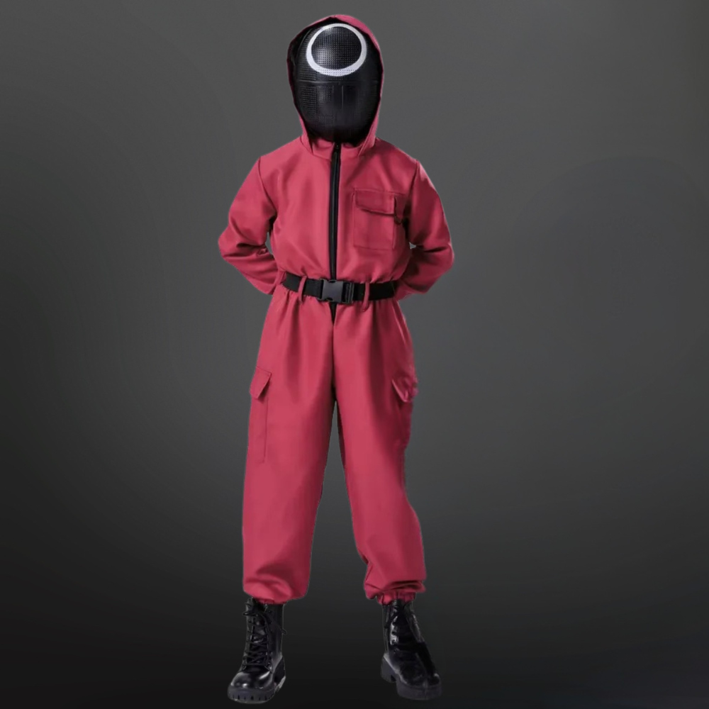 Halloween Survival Game Costume Suit with Mesh Mask and Toy Gun - Image 2