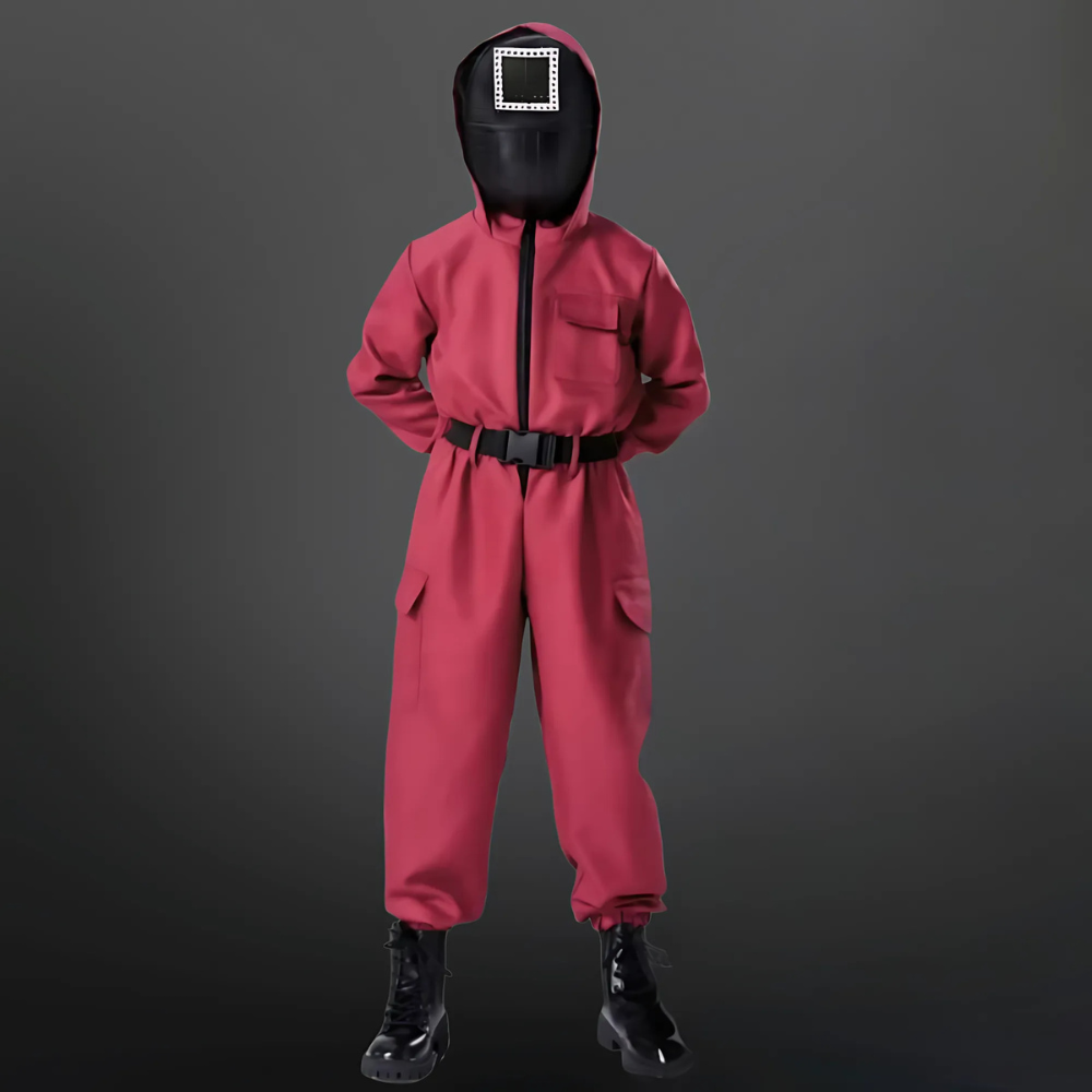 Halloween Survival Game Costume Suit with Mesh Mask and Toy Gun - Image 3