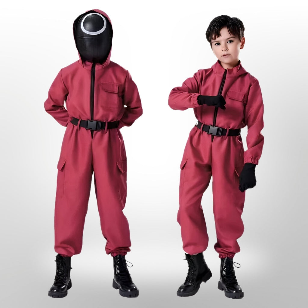 Halloween Survival Game Costume Suit with Mesh Mask and Toy Gun - Image 6