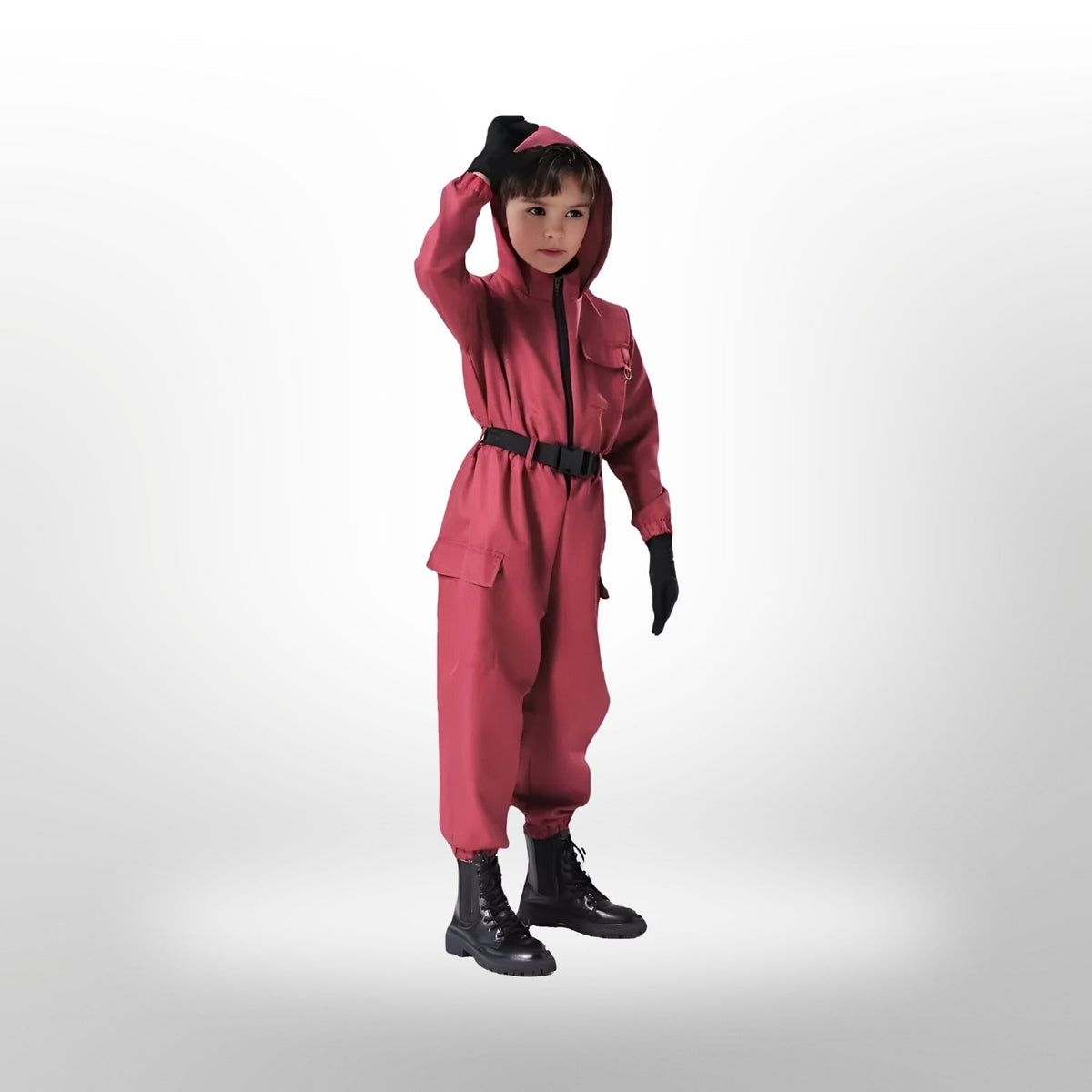 Halloween Survival Game Costume Suit with Mesh Mask and Toy Gun - Image 9