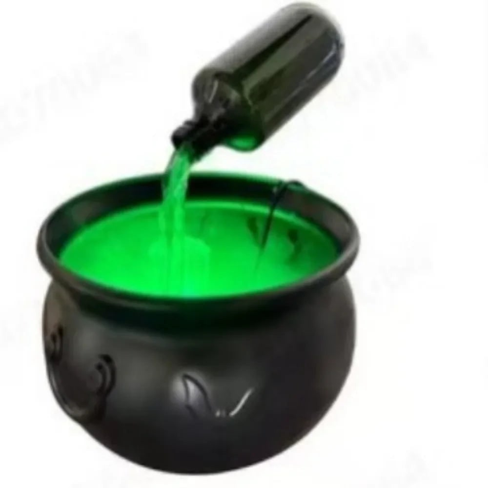 Halloween Witch Cauldron Decoration with Mist Maker LED Lights and Floating Bottle Prop - Image 13