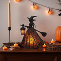 Halloween Witch Decoration Figurine with LED Lantern and Broomstick for Party - Image 2