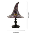 Halloween Witch Hat Stained Glass Table Lamp with Bronze Base and USB Powered Warm Light - Image 5