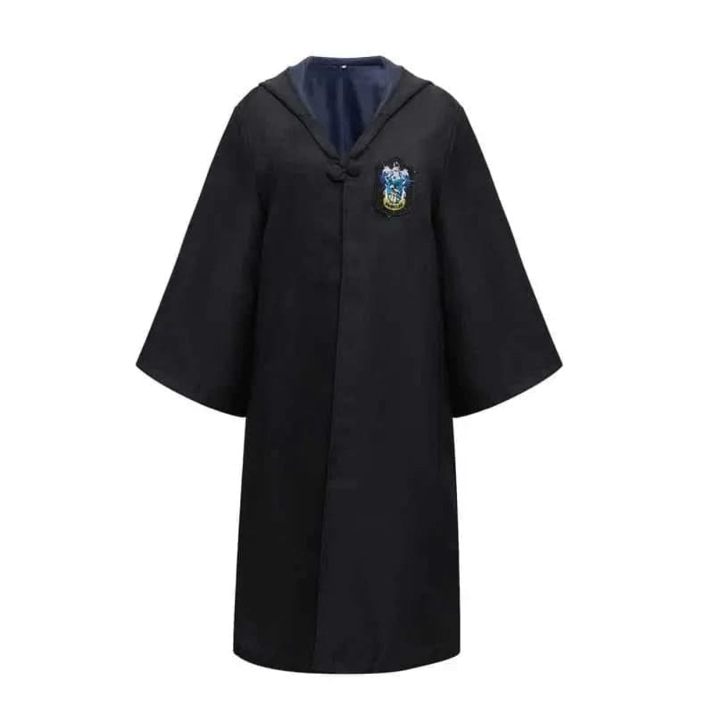 Halloween Wizard Costume with Pointed Hood Embroidered Crest and Accessories Set - Image 4