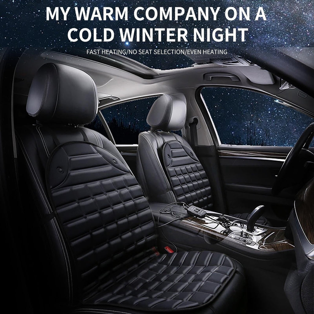Heated Car Seat Cushion with Backrest Support and 12v Quilted Pad Two Heat Settings - Image 5