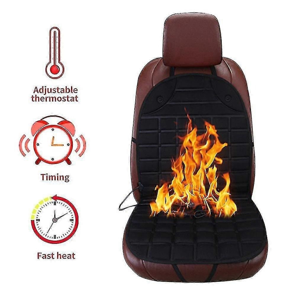 Heated Car Seat Cushion with Backrest Support and 12v Quilted Pad Two Heat Settings - Image 8