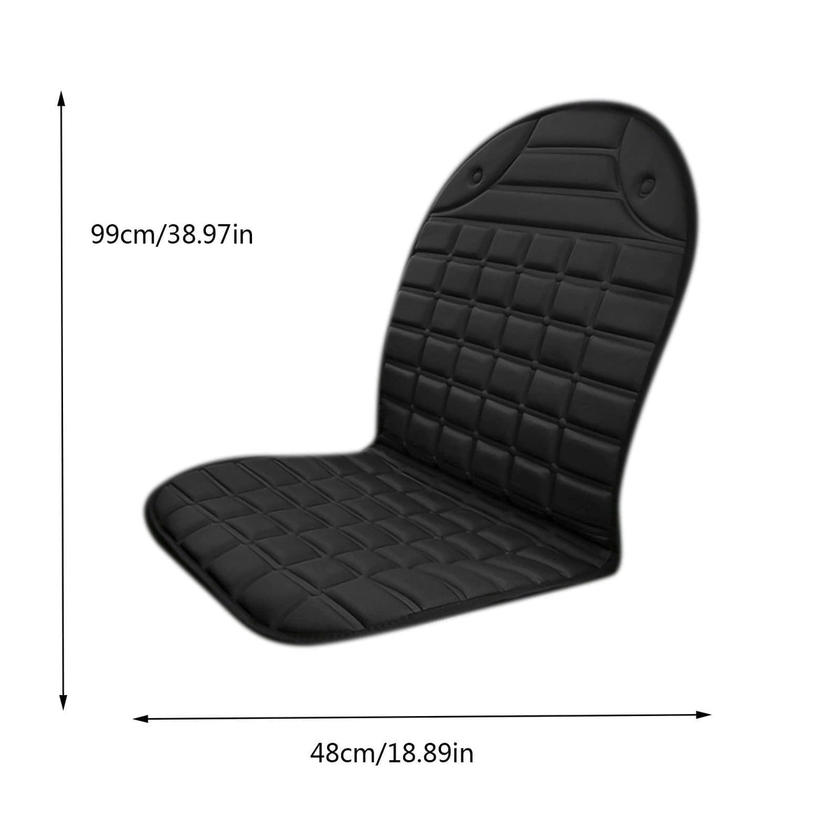 Heated Car Seat Cushion with Backrest Support and 12v Quilted Pad Two Heat Settings - Image 9