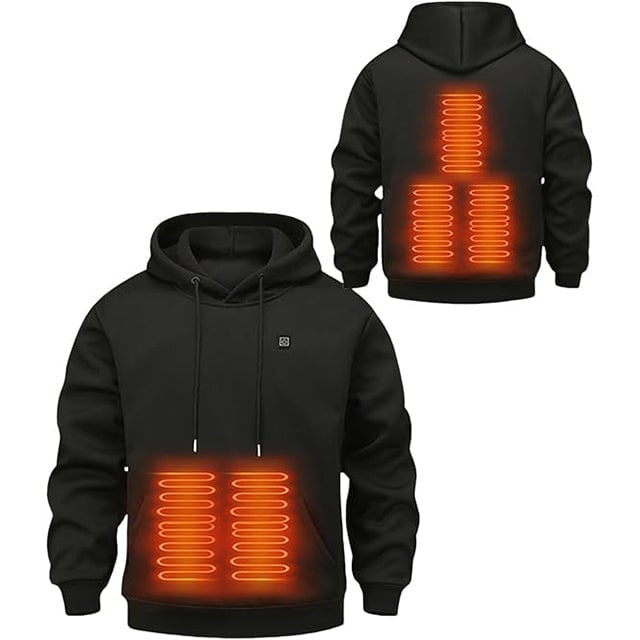Heated Hoodie with USB Power Full Zip Drawstring Hood and Temperature Control - Image 1