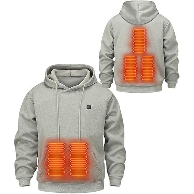 Heated Hoodie with USB Power Full Zip Drawstring Hood and Temperature Control - Image 12