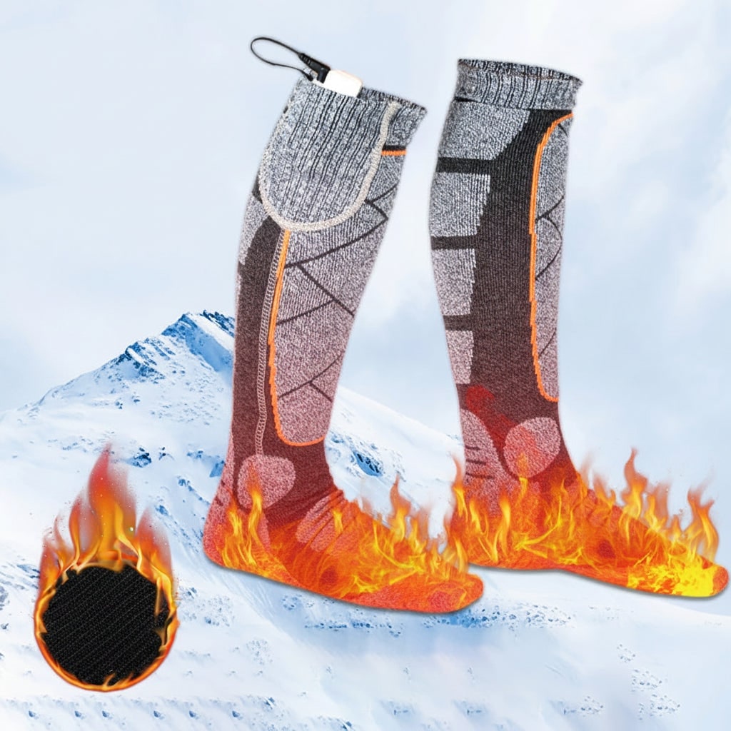 Heated Socks with Rechargeable Battery Knee-High Thermal Knit and Reinforced Heel Toe - Image 1